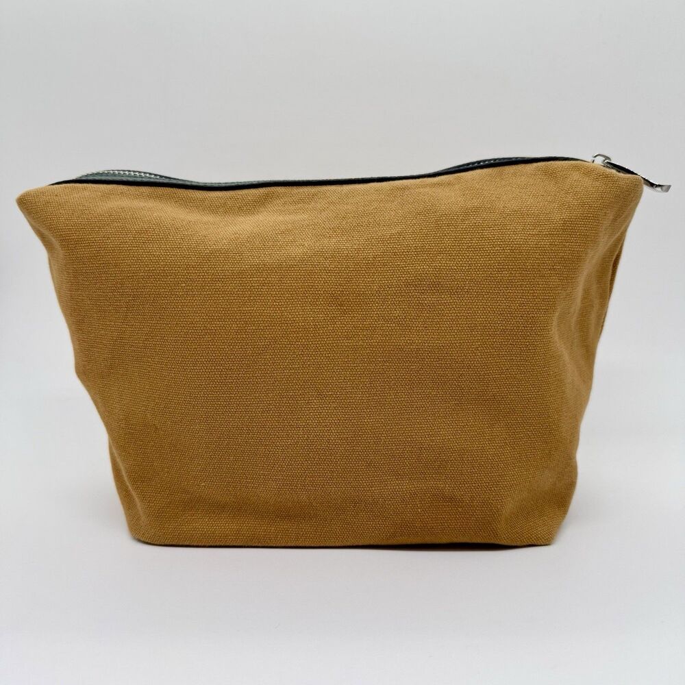 MDBM Cholet Purse Safety Zipper Pouch Mustard Yellow Canvas Makeup Travel Bag